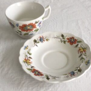 Floral Patterned Cup and Saucer Set
